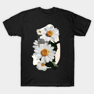 Daisies Black Background T-Shirt